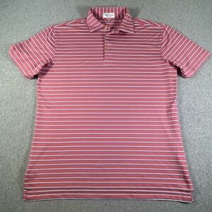 Peter Millar Pink Blue White Striped Golf Polo Shirt